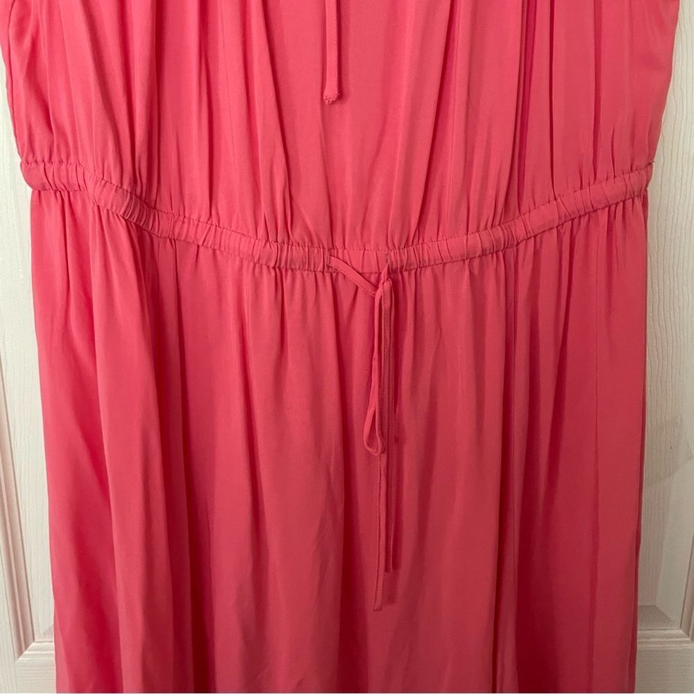 Torrid Mini Challis Tie-Front Skater Dress Size 2X Pink Coral Short Sleeve - Picture 5 of 9